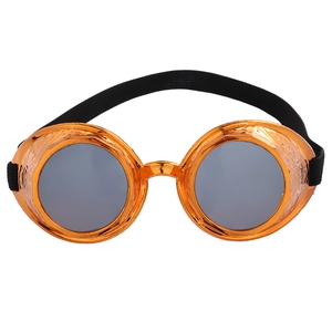 Detail of steampunk goggles with vintage bronze relief and adjustable elastic strap