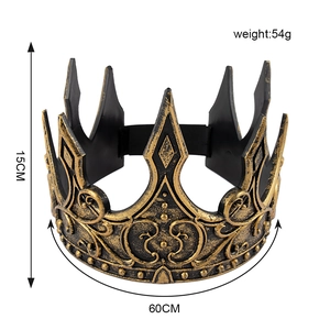Medieval king crown detail showing dimensions 15cm height 60cm circumference and 54g weight