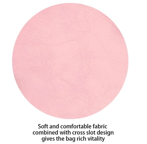 Detailed macro view of soft pink textured leather fabric for large capacity card wallets