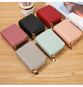Detailed collection of multi-slot organ card holders in six vibrant colors with double zippers
