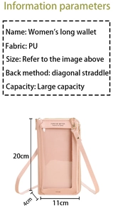 Dettaglio della borsa touch in pelle PU rosa con dimensioni di 20x11x4cm