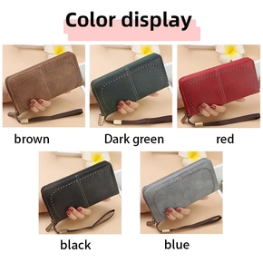 Detailed comparison of five RFID blocking wallets in brown green red black and blue leather