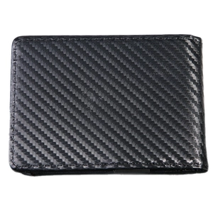 Slim carbon fiber RFID blocking bifold wallet for men with sleek textured finish