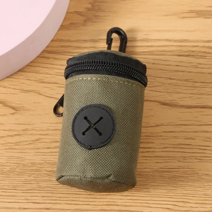 Portable Mini Pet Waste Bag Dispenser Oxford Cloth Poop Bag Holder With Carabiner For Outdoor Dog Walking Travel Supplies
