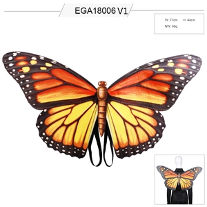 Detail view of Monarch butterfly wings with size 77x44cm for adult party costume
