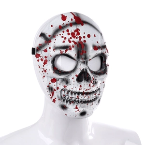 Vue détaillée du masque de crâne sanglant en mousse PU 3D pour accessoire d'Halloween