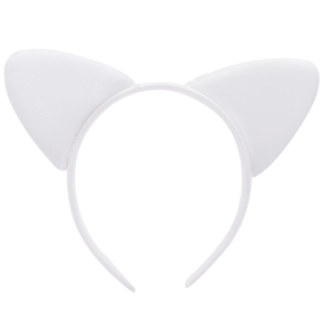 Serre-tête oreilles de chat blanches en peluche pour fêtes d'enfants et cosplay