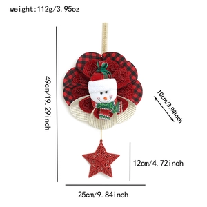 Detailed size specifications for snowman Christmas hanging decor with star ornament