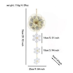 Christmas snowflake hanging decoration details with 76cm height and 116g weight specs