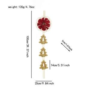 Detailed size specifications for Christmas snowflake wall hanging and stair garland decor