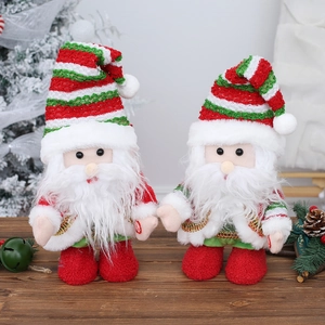 Poupée Père Noël Dansante Musicale Électrique Avec Lumière Figurine Debout Jouet En Peluche Pour Décoration De Fête De Noël Cadeau Enfants