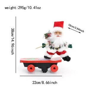 Detailed size and weight specs of electric Santa Claus scooter with measurements