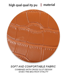 Macro detail of brown crocodile embossed PU leather with neat stitching on card holder