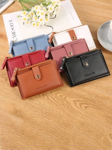 Minimalist leather card holder and coin purse for women available in six stylish colors