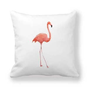 Detaillierte Textur aus dickem Pfirsichhautgewebe mit modernem geometrischem Flamingo