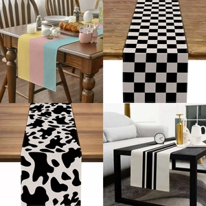 Modern Striped Linen Table Runner For Dining Table Decorative Linen Fabric Table Cover For Party Wedding Living Room Home Decor