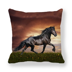 Macro detail of horse print pillowcase showing thick peach skin fabric texture