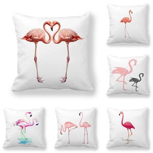 Flamingo Muster Dekorativer Kissenbezug Weicher Pfirsichhaut Stoff Quadratisch Sofakissenbezug Für Wohnzimmer Bett Haus Dekor