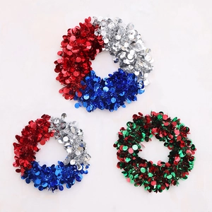 Red white and blue sequin wreaths for Independence Day wall and door decoration