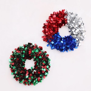 Independence Day wreath and Christmas sequin garland decoration for home wall hanging