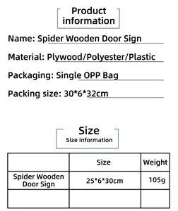 Guida alle taglie della ghirlanda a ragno con dimensioni 25x6x30cm e peso di 105g