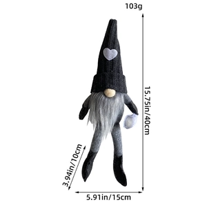Christmas gnome doll dimensions 40cm height and 15cm width with heart knit hat detail