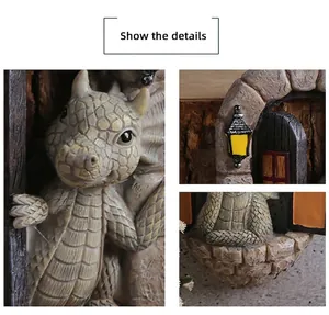 Dettaglio scultura di drago in resina con trame di squame e finitura in finta pietra