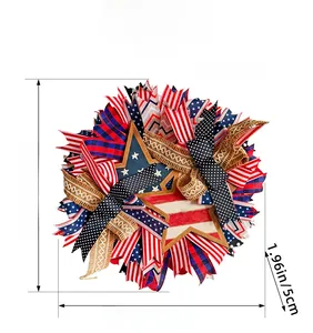 Dimensions détaillées de la couronne patriotique avec étoiles et rayures de 43 cm