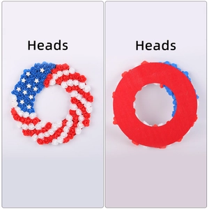 Patriotic USA Independence Day red white blue rose wreath with star and heart details