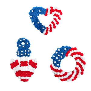 Patriotic red white and blue foam rose wreath set in heart anchor and ring shapes