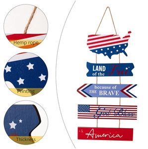 Detail showing the thick wooden layers and durable hemp rope of the USA wooden door sign