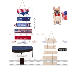 Patriotic USA Independence Day wooden door hanging decoration with American flag design