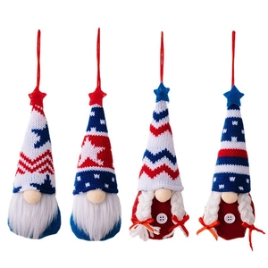 Set of four patriotic American Independence Day gnomes with stars and stripes design