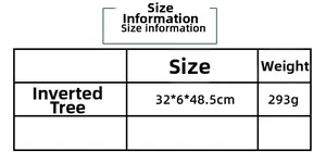 Size chart and weight details for the Christmas elk PVC upside-down hanging tree