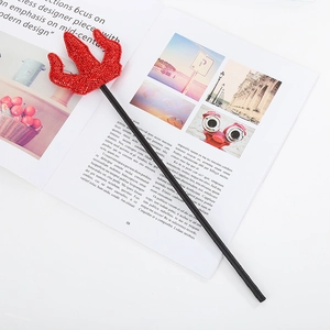 Sparkly red sequin devil trident wand for Halloween party and cosplay costume accessory