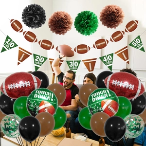 Super Bowl football party decoration set with balloons and Touch Down banner kits