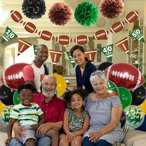 Super Bowl theme football party decoration set with foil balloons and banners