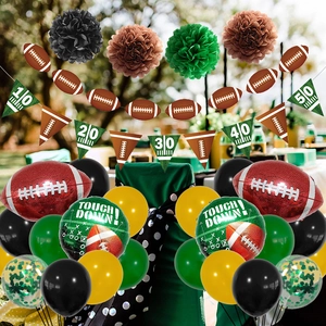 Super Bowl themed American football party decorations set with balloons and banners