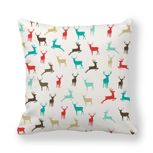 Christmas deer pattern pillowcase made of soft peach skin fabric for holiday decor
