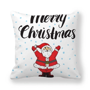 Christmas Peach Skin Pillowcase featuring Santa Claus and Merry Christmas text