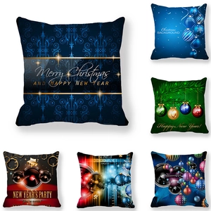Weihnachten Kissenbezug Polyester Pfirsichhaut Festlich Dekokissen Bezug Merry Christmas Frohes Neues Jahr Home Decor Quadrat Kissenhülle