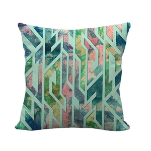 Modern colorful geometric linen pillowcase with abstract patterns for home decoration
