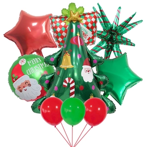Kit de ballons de Noël avec sapin en aluminium, motif Père Noël et étoiles festives