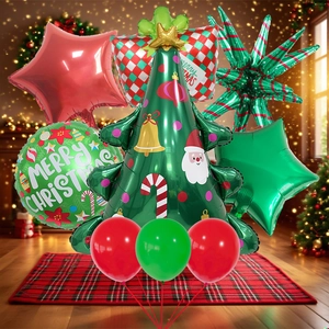 Kit de ballons de Noël avec sapin et étoiles pour décoration festive de fête maison
