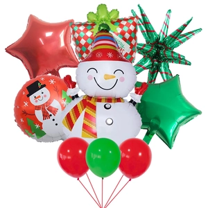 Kit de ballons de Noël avec bonhomme de neige, étoiles et ballon cadeau Merry Christmas