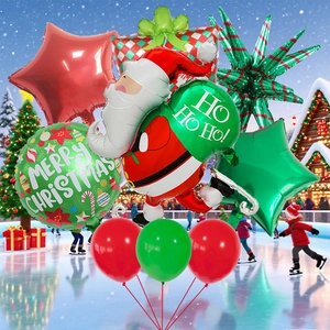 Détails du kit de ballons de Noël avec Père Noël et étoiles pour décoration de fête