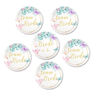 Watercolor Butterfly Floral Wedding Party Badge Pin For Bachelorette Party Team Bride To Be Decoration Gift Tinplate Button Pin