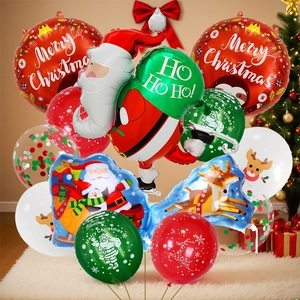 Detailed Christmas balloon set with Santa, reindeer and snowman foil decorations