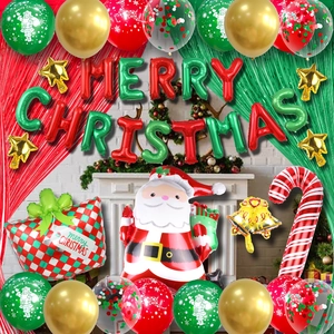 Christmas decoration set with Santa foil balloons and Merry Christmas letter balloons