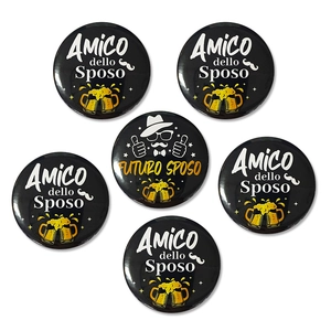 Italian Bachelor Party Tinplate Badges Groom Groomsman Theme Wedding Celebration Gentleman Accessories Pin For Celebration
